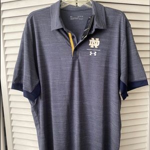 NWT Under Armour Notre Dame Polo